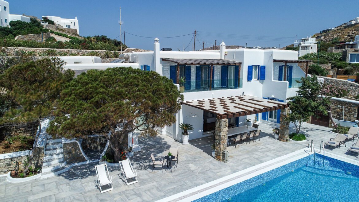 Pergolas & Landscaped Gardens Mykonos Villa